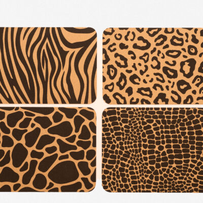 Set od 4 Podmetača za Jelo od Plute - Motiv Džungle