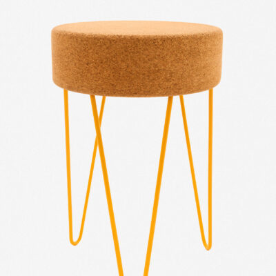 Pluta i Metal - Stolica Zig Zag sa Žutim Metalnim Nogama